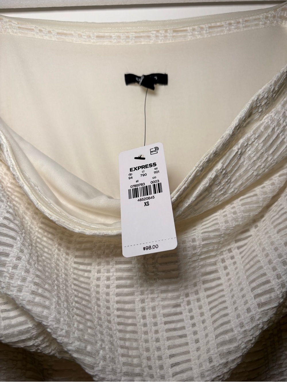 Express Bodysuit Neutral Cream Fitted Size XS - Picture 3 of 3
